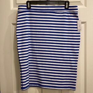 Old Navy blue and white striped skirt.